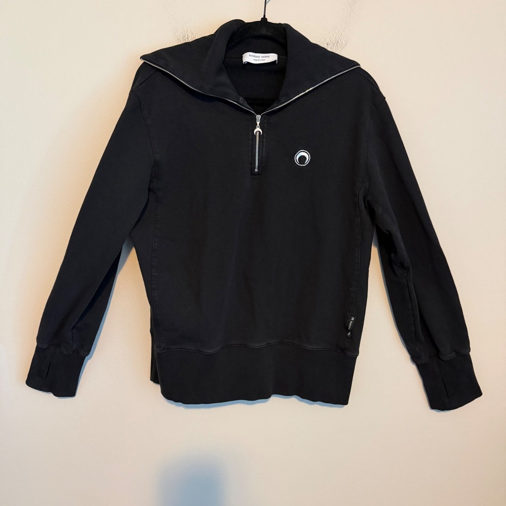 Marine Serre Resilience Tarot Graphic Half Zip Sweatshirt Black S celestial